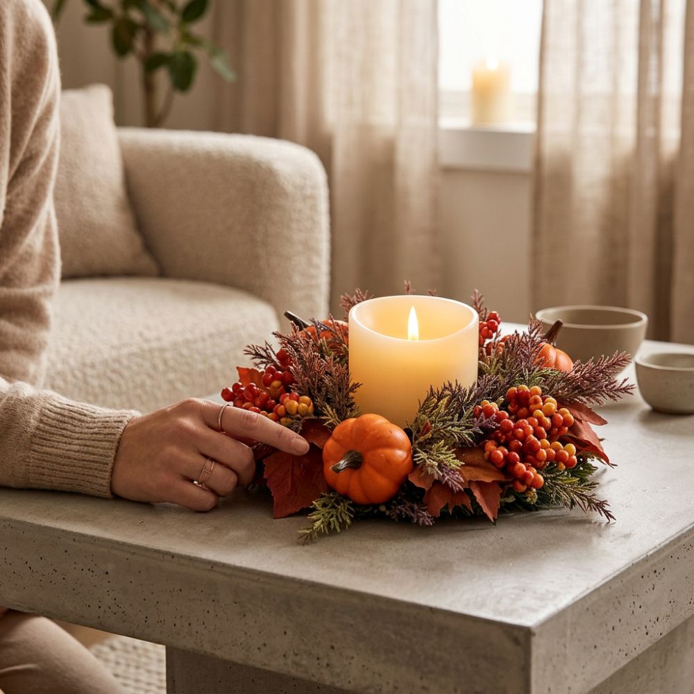 Portavelas de calabaza para ot - Candle Holder Decor reseña y precio