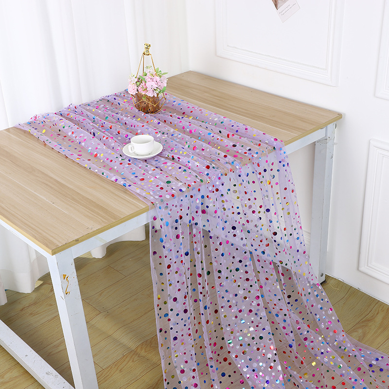Tela de tul con lunares de col - Table Runner reseña y precio