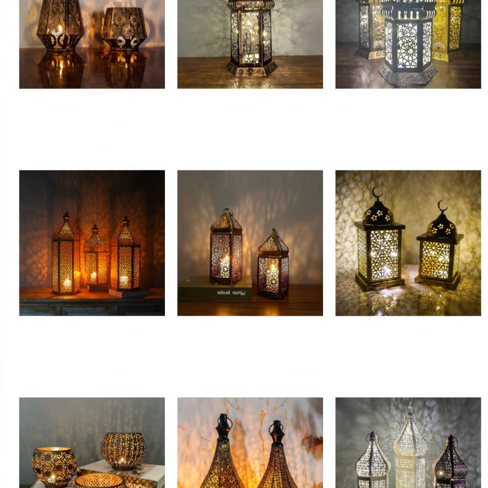 Farol de hierro rústico de est - Candle Holder Decor reseña y precio