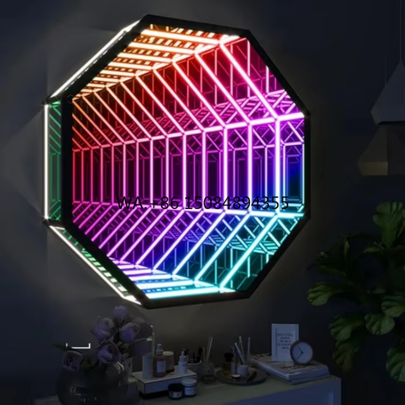 Espejo Infinito Octagonal 3D,  - Decorative Mirror reseña y precio